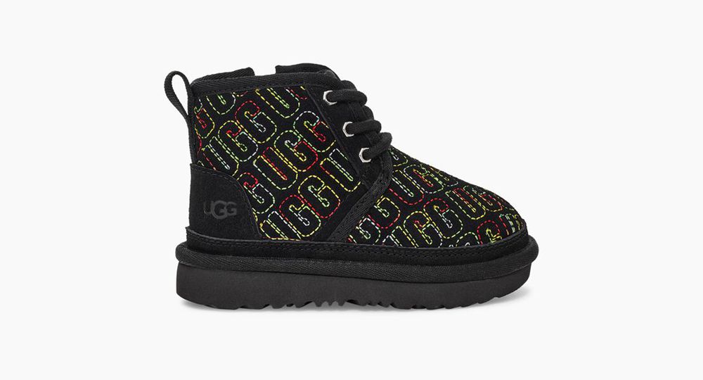 Ugg Neumel Ii Graphic Stitch - Kids Boots - Black - NZ (7825XQPCH)